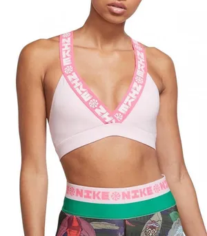 Nike Indy Icon Clash Sports Bra Large Logo Bright Barbie Pink Size Small thumbnail 1