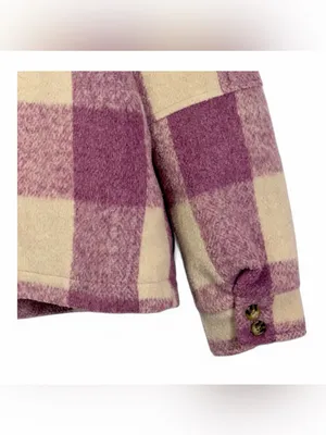 Anthropologie Avec Les Filles Women’s Pink Plaid Zip Crop Top Jacket Size Small thumbnail 13