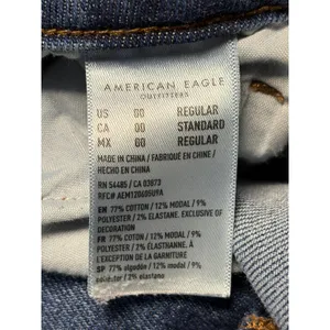 American Eagle Womens High Waisted Skinny Jeans Blue Ripped Raw Hem Size 00 Reg thumbnail 7