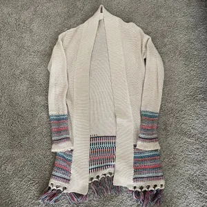ROXY Near Future Knit Fringe Cardigan Open Front Long Sleeve Size Medium thumbnail 9