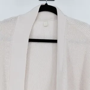Lululemon Women's Merino Wool Blend Ribbed Long Wrap Sweater Cardigan Bone 16 thumbnail 2