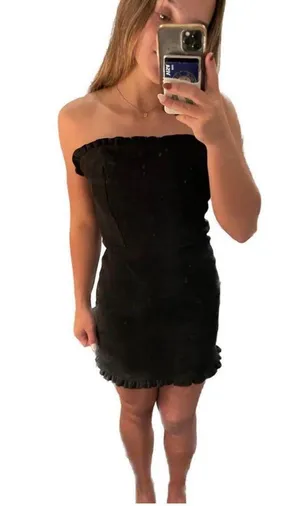 She + Sky Suede Black Dress thumbnail 2