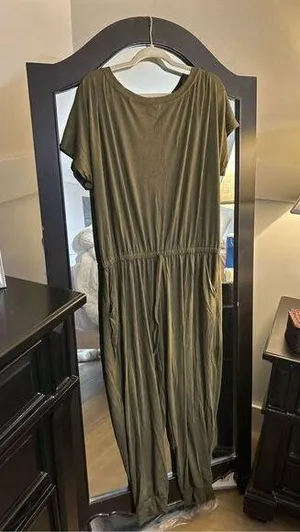 NEW Loose Off Shoulder Elastic Waist Stretchy Long Jumpsuit 2X thumbnail 1