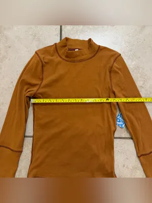 Free People autum pearl ribbed turtleneck long sleeves size medium thumbnail 3
