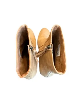 Toms Tan Suede Ankle Boots Wood Block Heel Booties Comfortable Size 9.5 Women's thumbnail 3