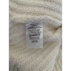 Chenille Turtleneck Chunky Oversize Sweater Winter White Sz XS thumbnail 7