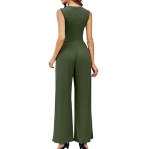 Cider Olive Sleeveless Wide Leg Jumpsuit thumbnail 2
