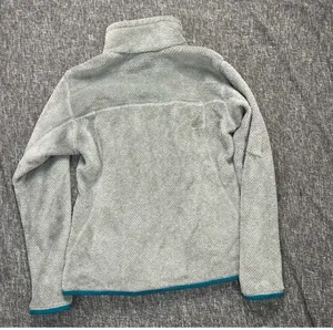 Patagonia Women’s M Better Sweater Fleece Pullover Gray Teal Trim Snap-T Jacket thumbnail 3