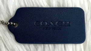 2" COACH Blue Fob Bag Charm Hang tag Hangtag thumbnail 1