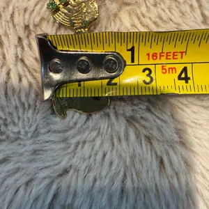 Vintage Gold Tone‎ Costume Green Rhinestone Angel Praying Pin 1.5” thumbnail 4