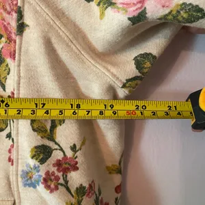 Daily Practice Anthropologie Cream Floral Hoodie Sweatshirt Loungewear Small thumbnail 8