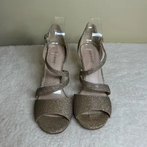 Maripé Heels Womens‎ 9 Gold Sloane Glitter Stiletto Wedding Formal Holiday Party thumbnail 3