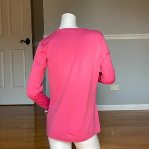 Nike Women’s Dri-FIT Long Sleeve Athletic Shirt Pink Crew Neck Size M thumbnail 4