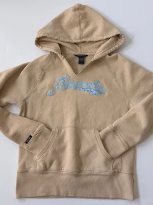 Y2K Abercrombie & Fitch Beige Embroidered Hoodie Large thumbnail 1