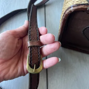 Vintage Leather woven bucket bag brown tone safari tan thumbnail 9