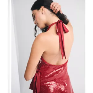 Abercrombie & Fitch Red Sequin Wrap Mini Dress NWT Size XL thumbnail 7