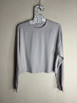 Lululemon Abrasion-Resistant Training Long-Sleeve Shirt light gray size 8 thumbnail 2