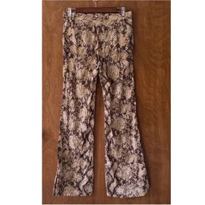 Zara sz S Reptile Printed Flare Wide Leg Pants thumbnail 5