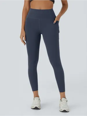 Halara UltraSculpt Mood Indigo Leggings Medium High Waisted Tummy Control thumbnail 2