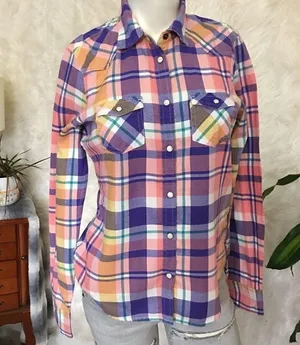 Vintage American Eagle snap down flannel thumbnail 4