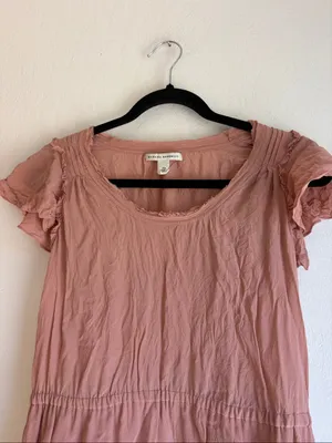 Banana republic silk dress flutter sleeve ruffle ladylike demure thumbnail 2