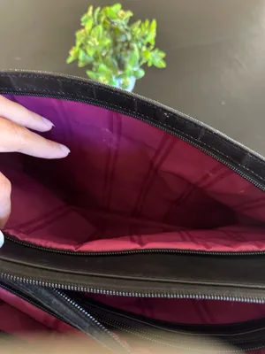 Vintage TUMI Black Nylon & Leather Structured Tote / Business Bag – Pink Lining – Shoulder Strap thumbnail 17