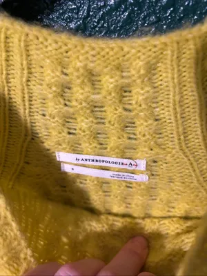 Anthropologie Bia Alpaca Blend Mockneck Sweater Size Small Yellow thumbnail 3
