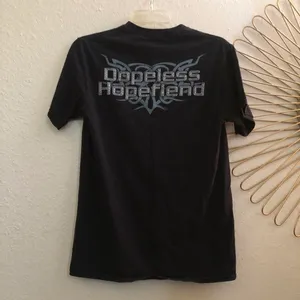 Dopeless Hopefiend Black Y2K style Grunge Streetwear Recovery Graphic Tee Tshirt Top Flames Wings #Goth #Punk #Skater #Emo Measurement in pics thumbnail 2