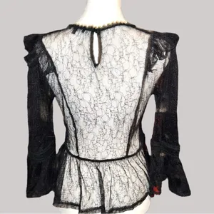 Blashe sheer lace goth style blouse! Black Size M thumbnail 6