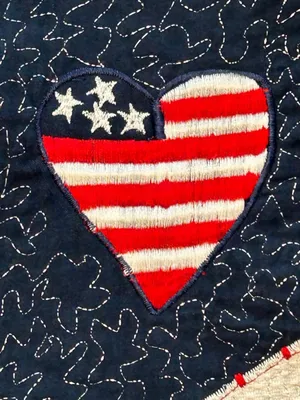 VTG 90s Fashion Bug patriotic American cottage patchwork denim vest shirt NWT XL thumbnail 4