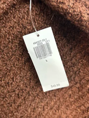 NWT Old Navy Wool Alpaca Blend Brown Chunky Knit Crop Mock Neck Sweater Large thumbnail 6