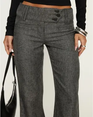 Princess Polly Karola Asymmetrical Buckle Pants Grey thumbnail 2