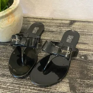 Coach Black Jelly Thong Flip Flop Sandal Summer Beach Pool Shoes 7 thumbnail 4