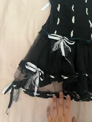 Black and white corset bow dress thumbnail 5