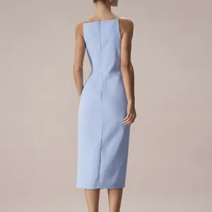 RIHOAS The Blue Boat Neck Bodycon Strap Midi Dress 22 thumbnail 5