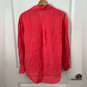 Stevey Relaxed Button Down Linen Shirt XXS OVERSIZED thumbnail 6