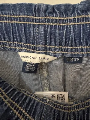 NWT!! American Eagle Dreamy Drape Linen Blend Pull-On Pants in Indigo thumbnail 8