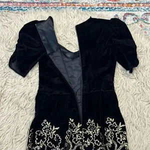 Jessica McClintock Velvet 80s Gunnesax dress size 5-6 thumbnail 7