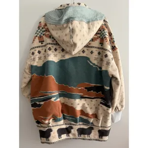 Free People Mountain Top Sweatshirt Black‎ Sheep Combo Women's Size Small thumbnail 2