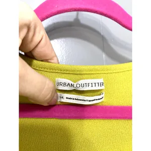 Urban Outfitters Chartreuse Bayside Smocked Button-front Cropped Blouse S thumbnail 4