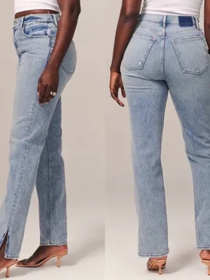 Abercrombie & Fitch The 90’s Straight Ultra High Rise Jean 25S Curve Love thumbnail 2