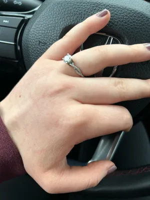 Moissanite Sterling Silver Ring thumbnail 1