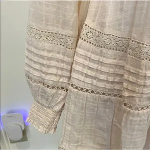American Eagle elegant cream cotton long sleeve mini dress size small. thumbnail 5