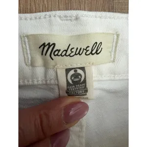 Madewell Perfect Vintage Wide Leg Crop Jeans White High Rise Size 23 thumbnail 4
