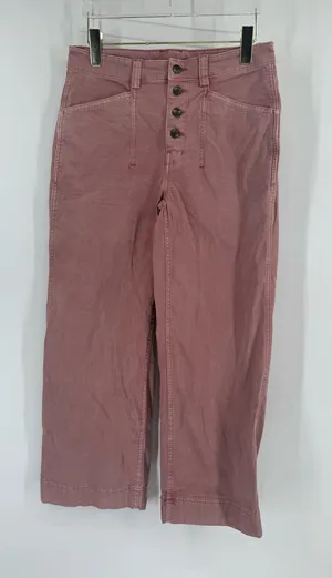 Duluth Trading Co Pink Wide Leg Pants with Button Fly size 6 thumbnail 1