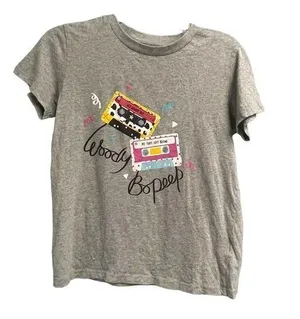 Disney Pixar UT Toy Story Woody Bo Peep Casette Tape t-shirt Small thumbnail 1