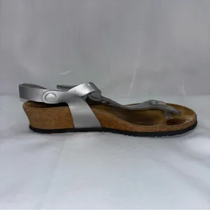 Papillio Women's Ashley Ankle Strap Thong Sandal in metallic silver thumbnail 6