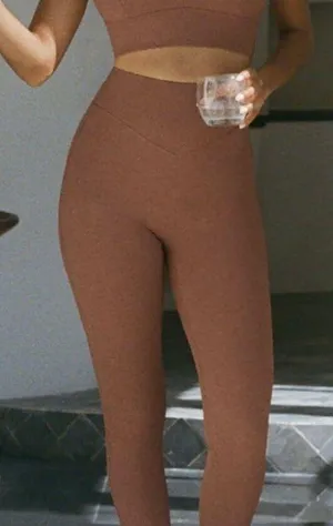 BERLOOK Brown High Waisted Leggings 25” 14 Size M thumbnail 1