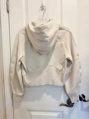 LULULEMON Oversized Scuba Half-Zip Hoodie‎ Pullover Sweatshirt Cream XS/S thumbnail 4