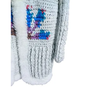 Vintage Andriano 1970's Chunky Knit Cardigan Oversized Bohemian Hippie Sweater thumbnail 3